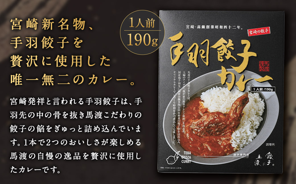 〈 みやざき餃子新名物 手羽餃子カレー 20箱 〉翌月末迄に順次出荷 カレー 餃子 ギョウザ ギョーザ 手羽餃子 レトルト 常温保存 餃子の馬渡