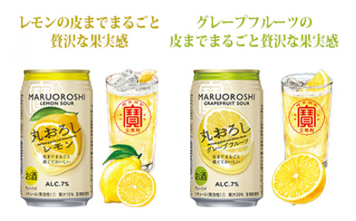 ＜極上レモンサワー4種類飲み比べ「丸おろしレモン/瀬戸内レモン/丸おろしグレープフルーツ/丸おろしゆず」350ml×24本（各6本）＞翌月末迄に順次出荷