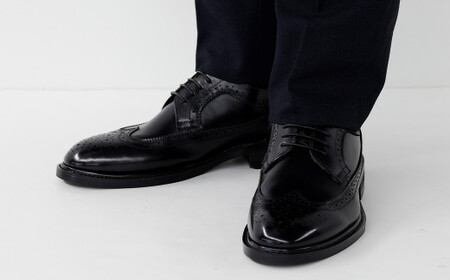 【27cm】【靴磨きサービス付】＜MURATA ORIGINAL 本革紳士靴 ウイングチップ 921027 ブラック＞【c1050_mr_x1-270】 マット~程よい艶感革使用。革靴 くつ ビジネス フォーマル 卒業 入学 入社 会議 商談 リクルート