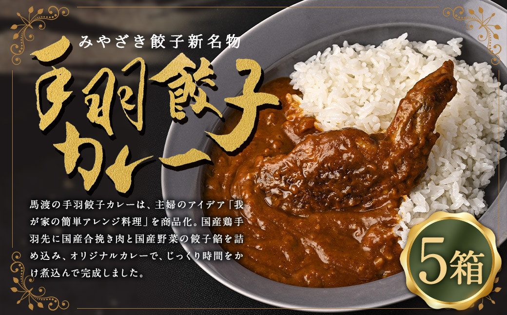 〈 みやざき餃子新名物 手羽餃子カレー 5箱 〉翌月末迄に順次出荷 カレー 餃子 ギョウザ ギョーザ 手羽餃子 レトルト 常温保存 餃子の馬渡