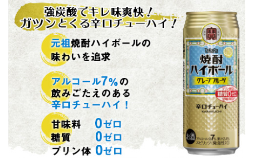 ＜TaKaRa 焼酎ハイボール グレープフルーツ 500ml×24本＞翌月末迄に順次出荷