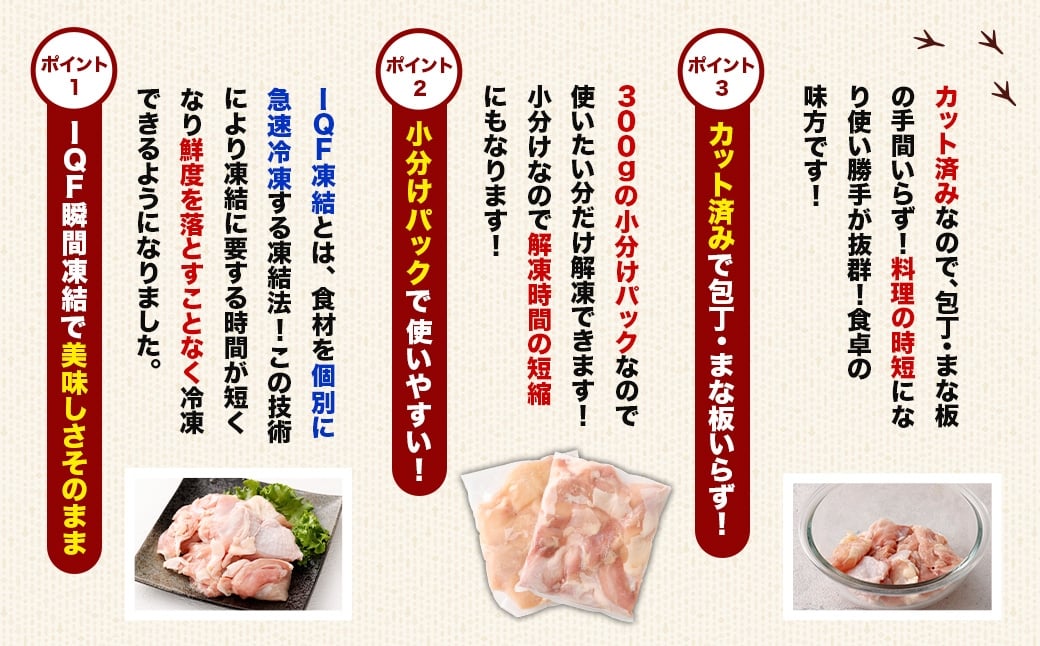＜鶏もも・むねセット 各300g×6パック 計3.6kg＞翌月末迄に順次出荷  鶏肉 お肉 モモ肉 ムネ肉 小分けパック 冷凍