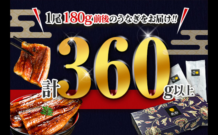 ［2026年9月お届け］うなぎ 鰻楽 国産 蒲焼 2尾 人気 無頭 計360g以上 贈答品 ギフト【B555-2609】