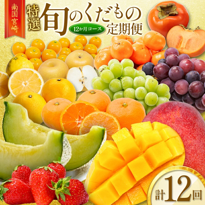 【ふるさと納税】南国宮崎 〈特選〉旬のくだもの定期便 12ヵ月コース【F84-25】