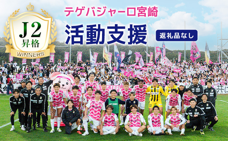 ＜J2昇格応援！＞テゲバジャーロ宮崎の活動支援 1口 1,000,000円【返礼品なし】サッカー Jリーグ J4 スポーツ 社会貢献 地域活動 応援寄附 ファン サポーター