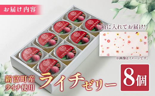 ライチゼリー 8個 フルーツゼリー ギフト 特産品 お取り寄せ 宮崎県 新富町【B453】
