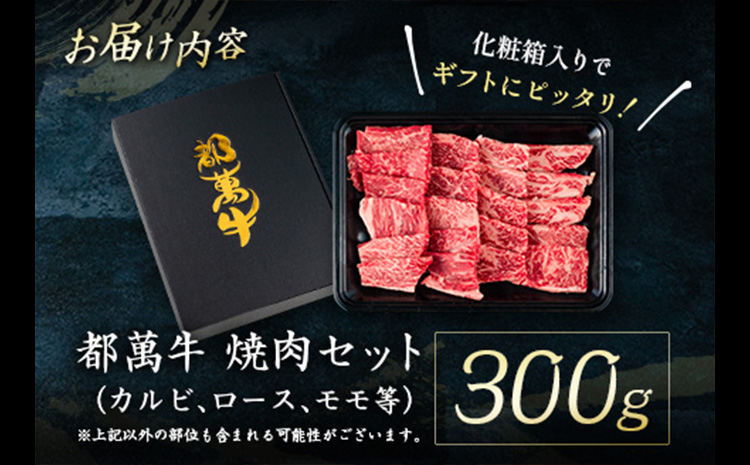 赤身主体の黒毛和牛＜都萬牛＞焼肉セット 300g【B575】