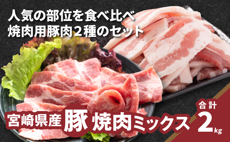 ★スピード発送!!７日～10日営業日以内に発送★焼肉ミックス（バラ500g×2・肩ロース500g×2）計2kg　K16_0120