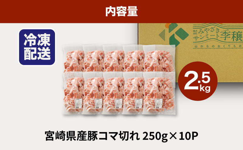 ★スピード発送!!７日〜10日営業日以内に発送★宮崎県産豚こま切れバラ凍結 2.5kg 小分け K16_0139