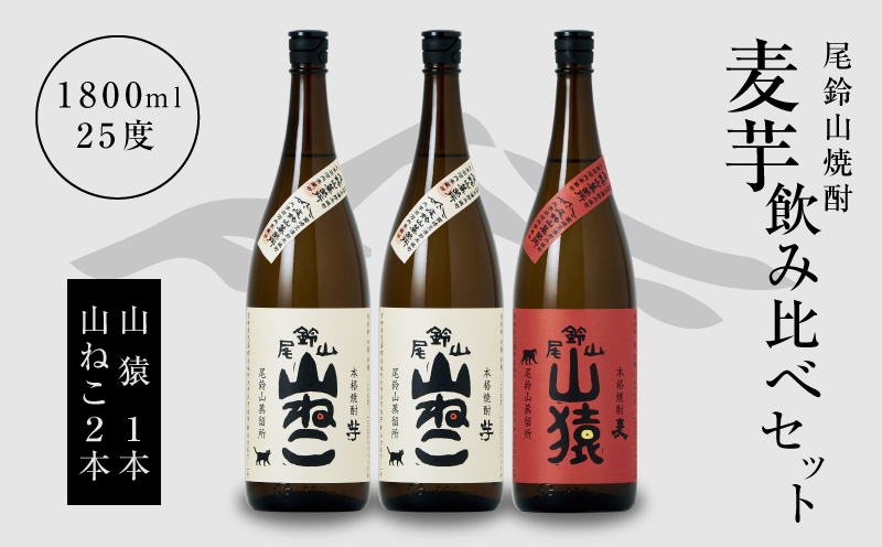 ＜焼酎尾鈴山（山猿1本・山ねこ2本）1800ml＞ K08_0004_1