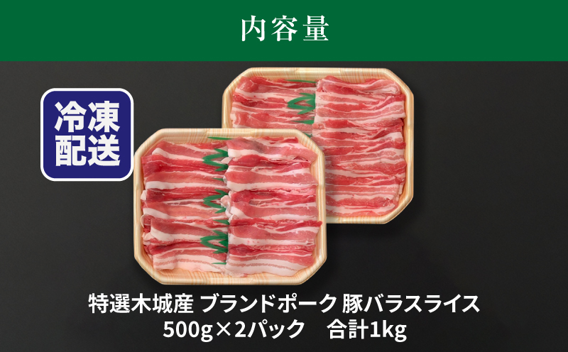 特選木城産 豚バラスライス 500ｇ×2 K56_0018_1