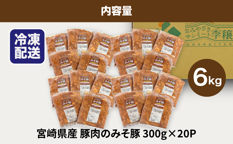 ★スピード発送!!７日〜10日営業日以内に発送★簡単調理　宮崎県産豚肉のみそ豚 6kg（300g×20P） K16_0145