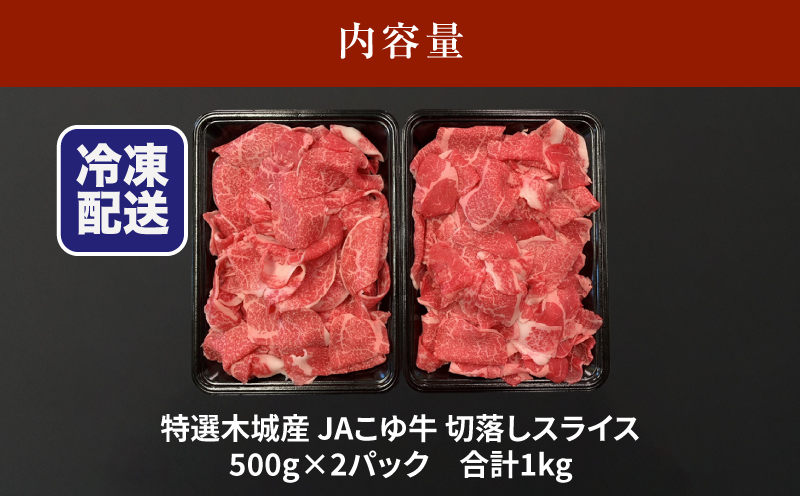 JAこゆ牛 特選木城産 切落し500g×2 スライス_K56_0011