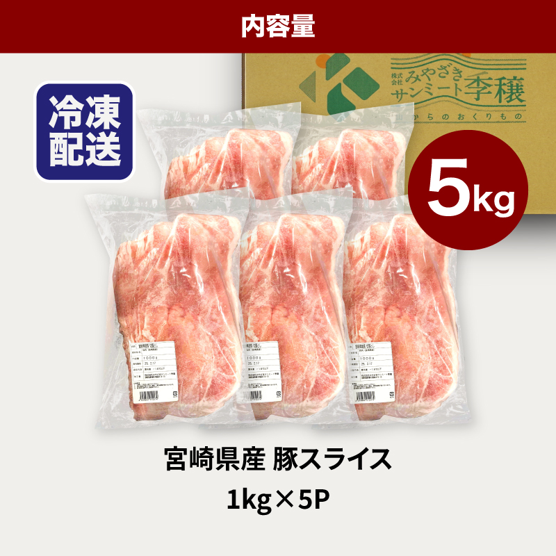 ★スピード発送!!７日～10日営業日以内に発送★宮崎県産豚スライス5kg K16_0180