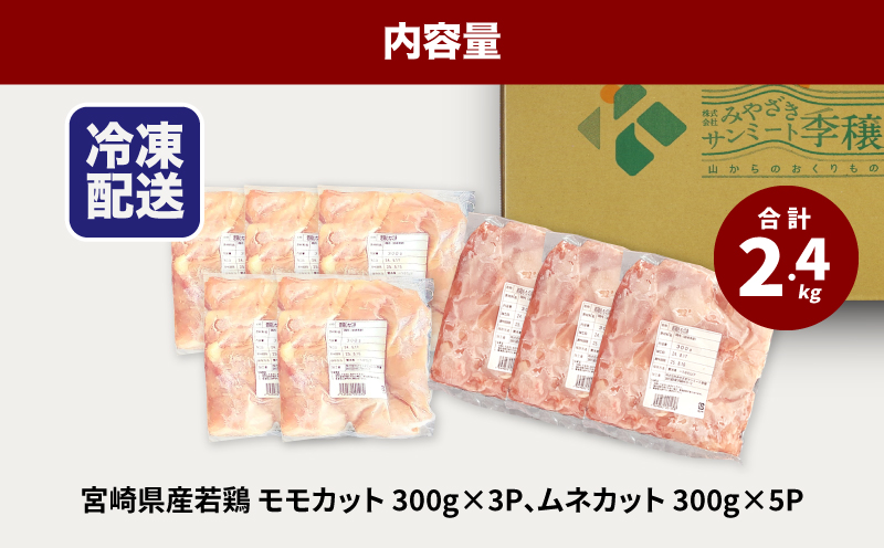 ★スピード発送!!７日～10日営業日以内に発送★モモ肉ムネ肉ミックス【計2.4kg】K16_0116