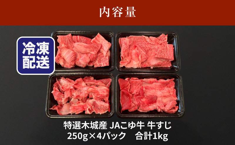 JAこゆ牛 特選木城産 すじ250g×4_K56_0013