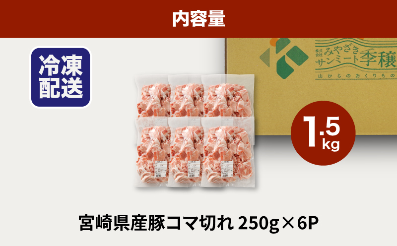 ★スピード発送!!７日〜10日営業日以内に発送★宮崎県産豚こま切れバラ凍結 小分け 1.5kg K16_0138