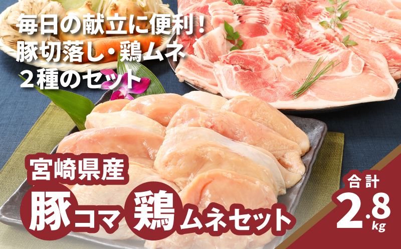 ★スピード発送!!７日～10日営業日以内に発送★豚1kg・鶏ムネ切身1.8kg　計2.8kgセット　K16_0114