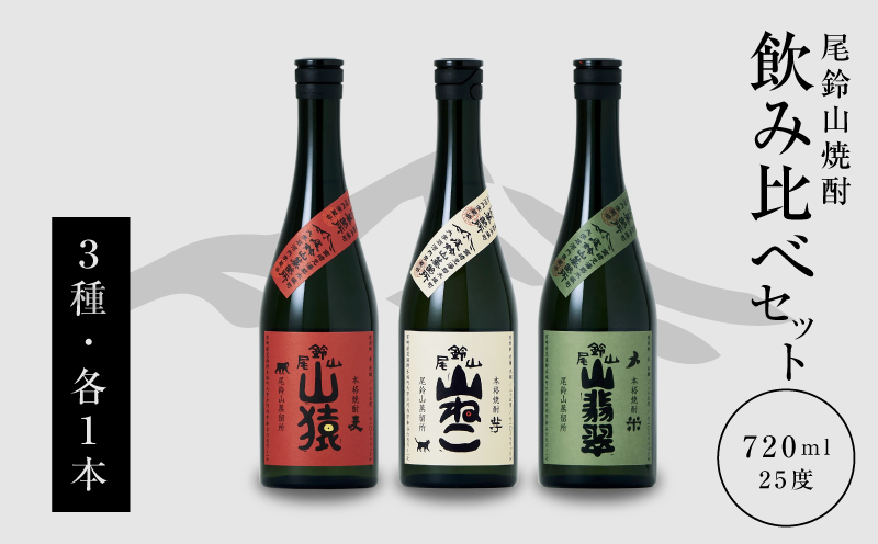 焼酎尾鈴山(山猿・山翡翠・山ねこ) 各720ml 飲み比べセット_K41_0001_4