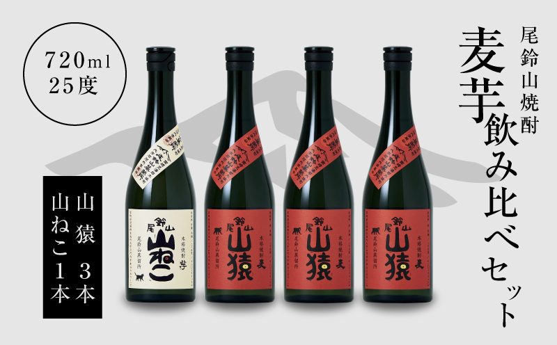 焼酎尾鈴山(山ねこ1本・山猿3本)720ml_K09_0023_4