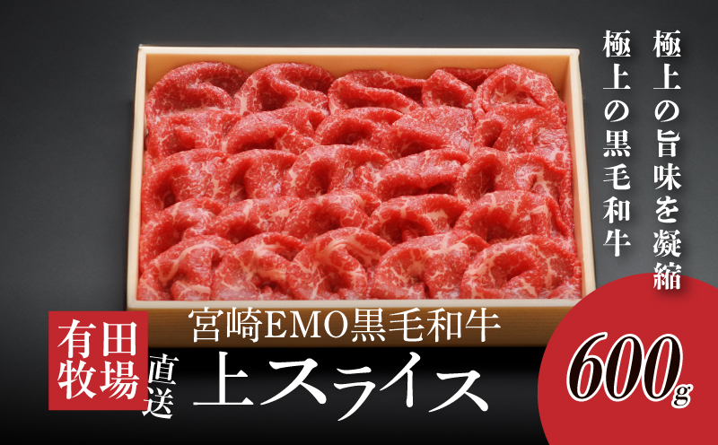 ＜宮崎ＥＭＯ黒毛和牛 すき焼き用上スライス 600ℊ＞ K20_0013_3