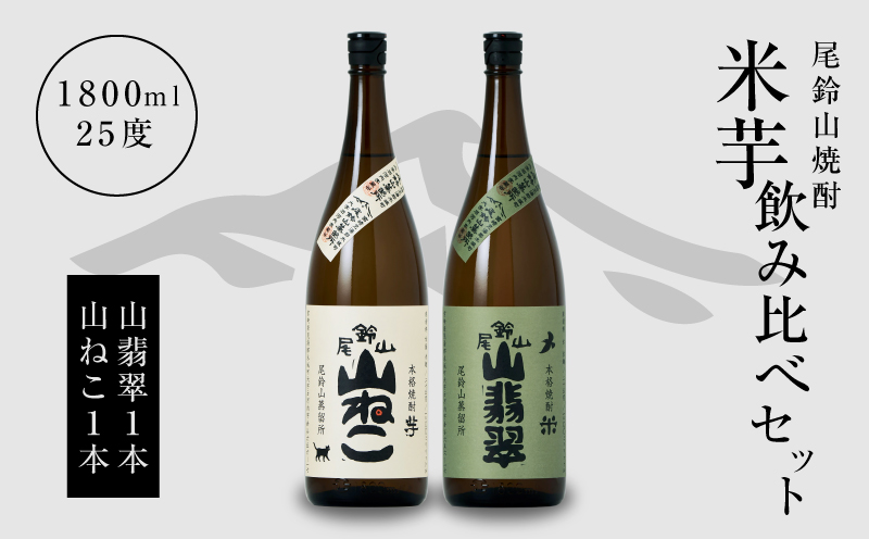 ＜焼酎尾鈴山（山翡翠1本・山ねこ1本）1800ml＞ K08_0003_3