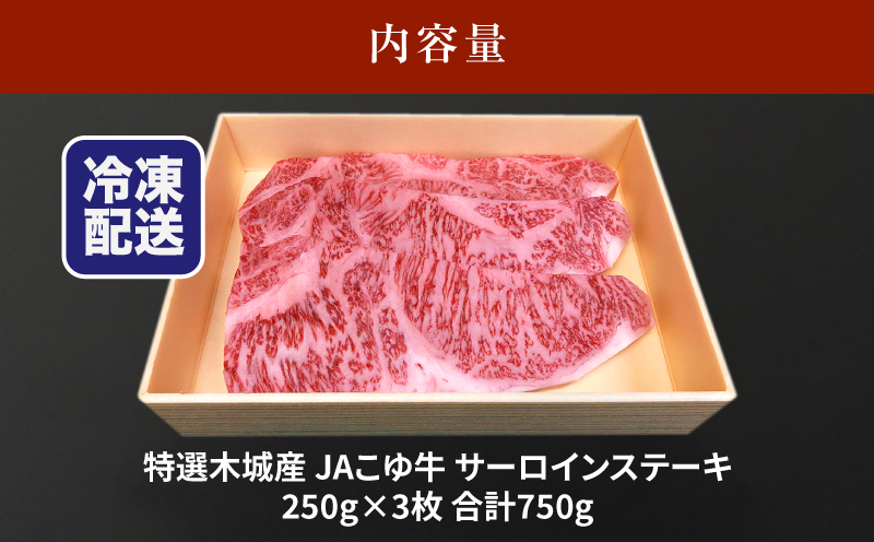 JAこゆ牛 特選木城産 サーロインステーキ 750g_K56_0001_1