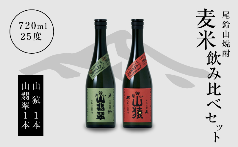 ＜焼酎尾鈴山（山猿1本・山翡翠1本）720ml＞ K09_0017_3