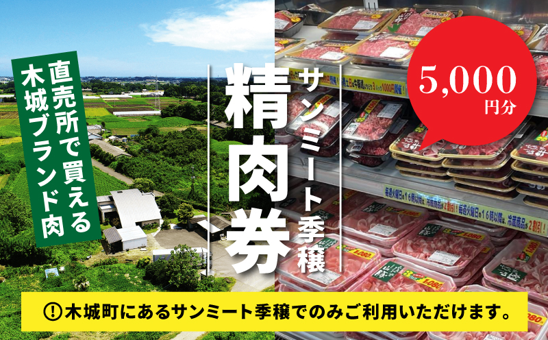 木城町　みやざきサンミート季穣　精肉券　5,000円分　K16_0103