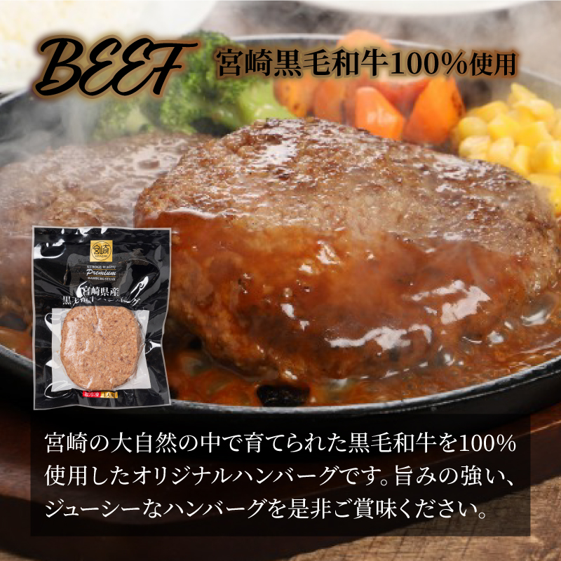 宮崎県産黒毛和牛100%ハンバーグ(10個/冷凍)_K16_0160_2