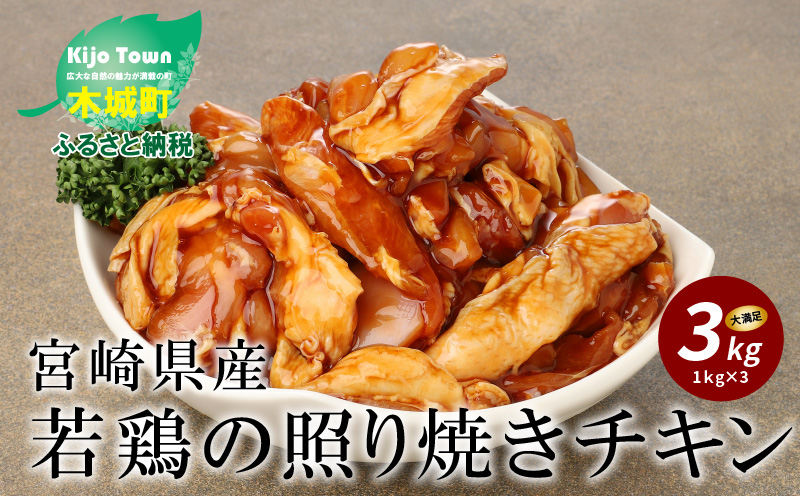 簡単調理 宮崎県産若鶏の照り焼きチキン3kg(1kg×3P)_K16_0059_4