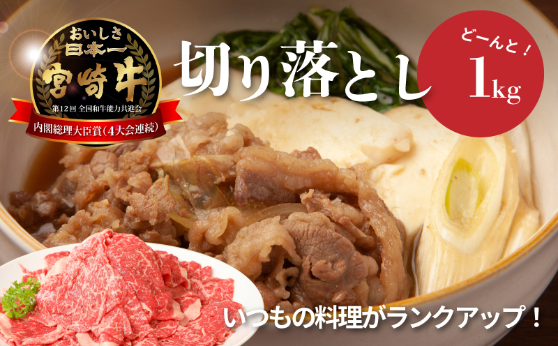 ＜宮崎牛　和牛　切り落とし1kg＞ K01_0011_1