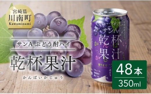サンA乾杯果汁ぶどう酎ハイ 350ml缶×24本×2ケース [ サンA 乾杯果汁 ぶどう 酎ハイ 宮崎県産 ]