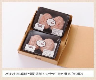 いぶさな牛 ハンバーグ 120g×4個 【 肉 牛肉 和牛 希少 ハンバーグ 焼くだけ 簡単 おうちごはん 】