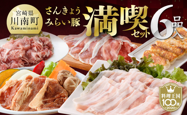 ※令和7年3月発送分※小分けで使いやすい！さんきょうみらい豚満喫セット 【 しゃぶしゃぶ 切り落とし ウデ モモ 鉄板焼 餃子 生ハム切り落とし ハンバーグ 】