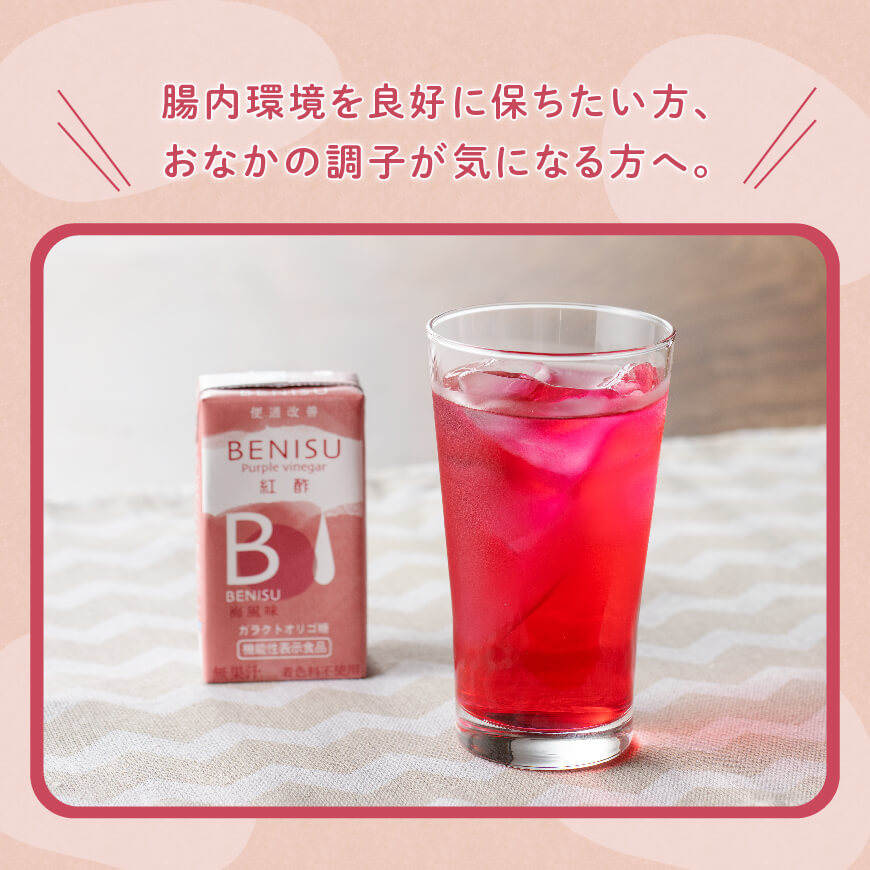 サンA 紅酢［機能性表示食品］紙パック 24本【 飲料 ガラクトオリゴ糖 ビフィズス菌 腸内環境 便通改善 酢 紅酢 】