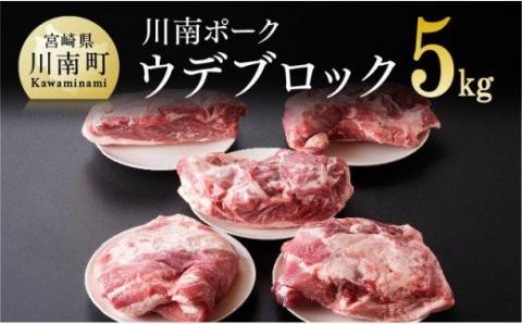川南ポーク ウデ ブロック 5kg【国産 九州産 宮崎県産 肉 豚肉 うで肉 ブロック たっぷり 大容量】