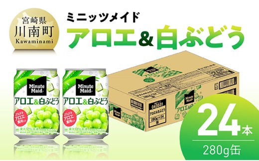 コカ・コーラ ミニッツメイド「アロエ&白ぶどう」280g缶 24本 [ 飲料 アロエ 白ぶどう 果汁 長期保存 ]