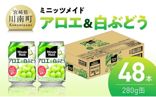 ミニッツメイド「アロエ&白ぶどう」280g缶 48本(24本×2箱) [ 飲料 アロエ 白ぶどう 果汁 長期保存 ]