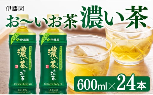 お～いお茶 濃い茶600ml×24本 PET 【 飲料類 ソフトドリンク お茶 ペットボトル 】