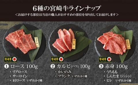 【特選】宮崎牛6種盛 焼肉食べ比べセット【肉 牛肉 国産 黒毛和牛 肉質等級4等級以上 4等級 5等級 焼肉】