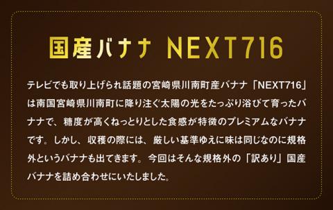 【定期便】【訳あり】国産バナナ1kg　6ヶ月定期便【国産 バナナ 無農薬 フルーツ 果物 デザート 朝食 スムージー 川南町 全6回】