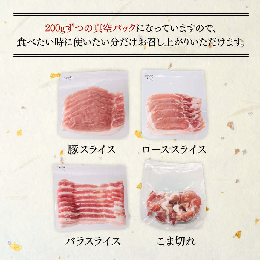 「まるみ豚」 宮崎県産豚肉　お試しセット【 豚肉 豚 肉 国産 川南町 ローススライス 豚スライス バラスライス こま切れ 宮崎県産 詰め合わせ セット 】