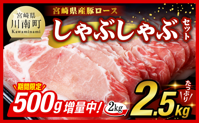 [ 期間限定 ] 宮崎県産 豚ロース しゃぶしゃぶ 2.5kg ( 500g ×5 ) [ 豚肉 豚 肉 国産 うす切り ]