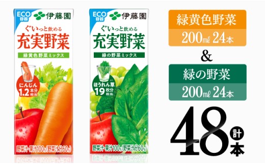 伊藤園　緑黄色野菜＆緑の野菜（紙パック）48本 【伊藤園 飲料類 野菜 ミックス 緑の野菜 ジュース 野菜ジュース セット 詰め合わせ 飲みもの】