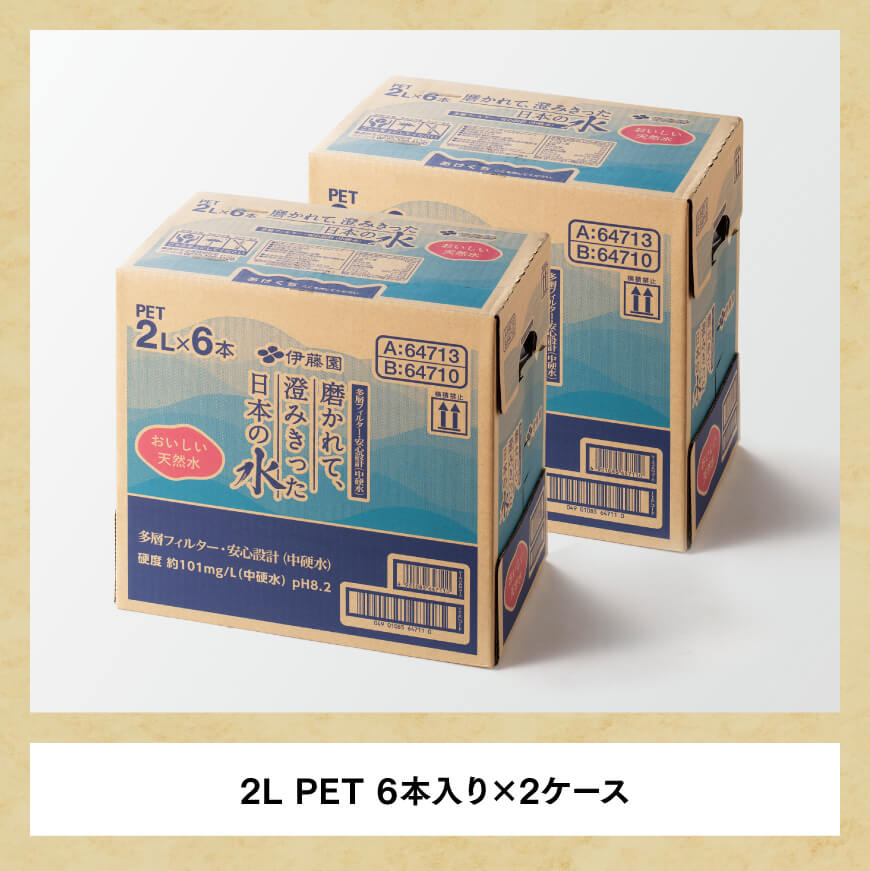 伊藤園 PET磨かれて、澄みきった日本の水 宮崎 2L×12本【ミネラルウォーター 飲料 ソフトドリンク ペットボトル】