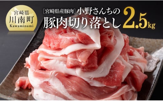 宮崎県産豚肉 小野さんちの豚肉 切り落とし 2.5kg【 豚肉 豚 肉 宮崎県産 小分け パック 便利 和洋中】