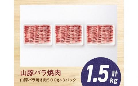 宮崎県産ブランド豚 バラ焼肉用 1.5kg(500g×3パック)【肉 豚肉 国産 九州産 きじょん山豚 BBQ バーベキュー】