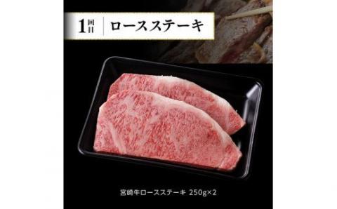 【6ヶ月定期便】　宮崎牛 定期便Ｂ 【 4大会連続日本一 肉 牛肉 国産 黒毛和牛 肉質等級4等級以上 4等級 5等級 ミヤチク ステーキ 焼肉 全6回 定期便 】