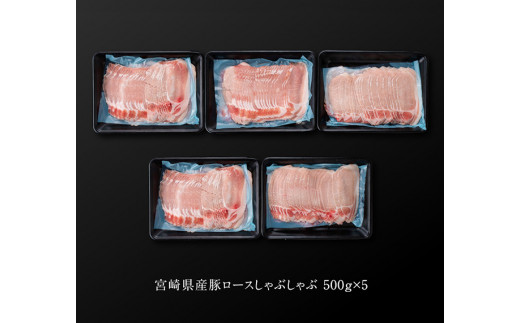 【 期間限定 】 宮崎県産 豚ロース しゃぶしゃぶ 2.5kg ( 500g ×5 ) 【 豚肉 豚 肉 国産 うす切り 】